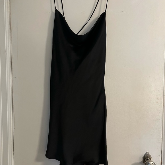 Satin Black Zara Dress - Picture 1 of 3
